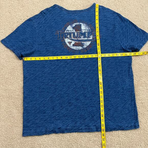 Lucky Brand Triumph Mens Blue Graphic T Shirt Size 2XL XXL - Picture 5 of 5